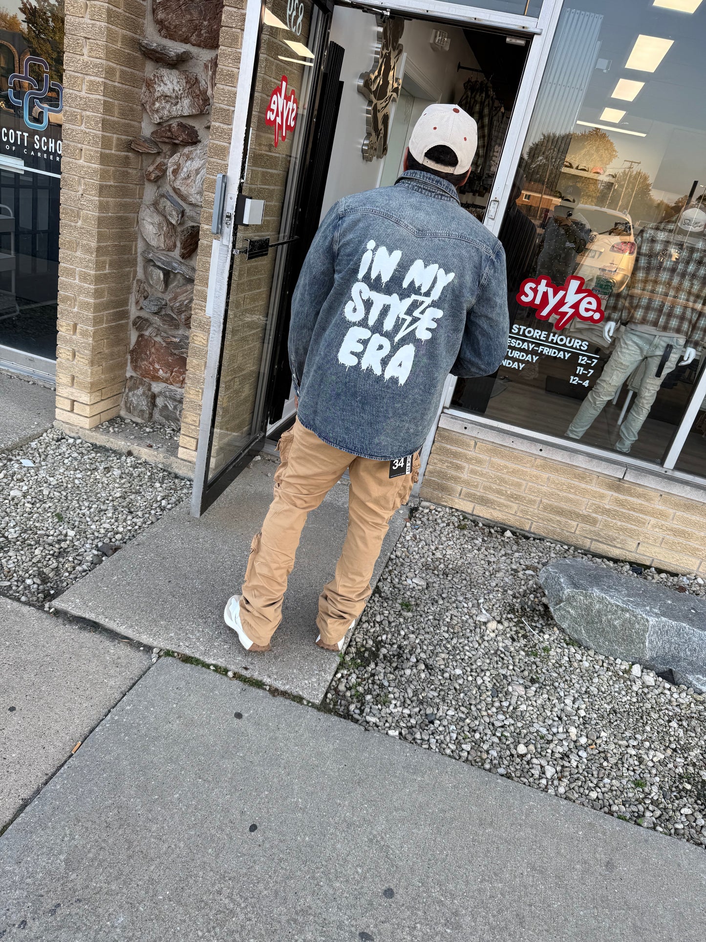 StyleGods Denim Shirt - Blue\White