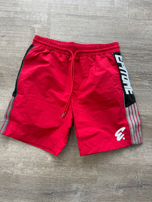 Eptm Nylon Script Shorts - Red\Grey