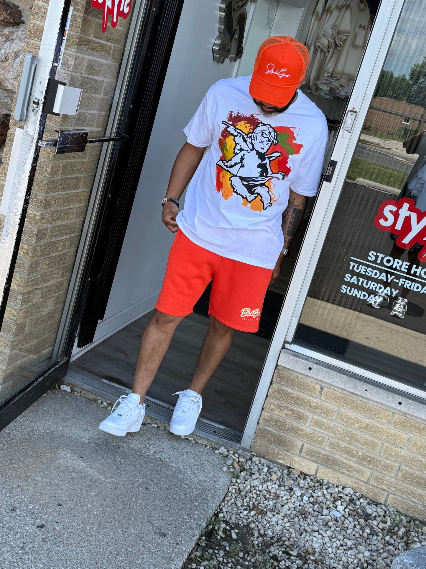 StyleGods Fleece Short  - Orange