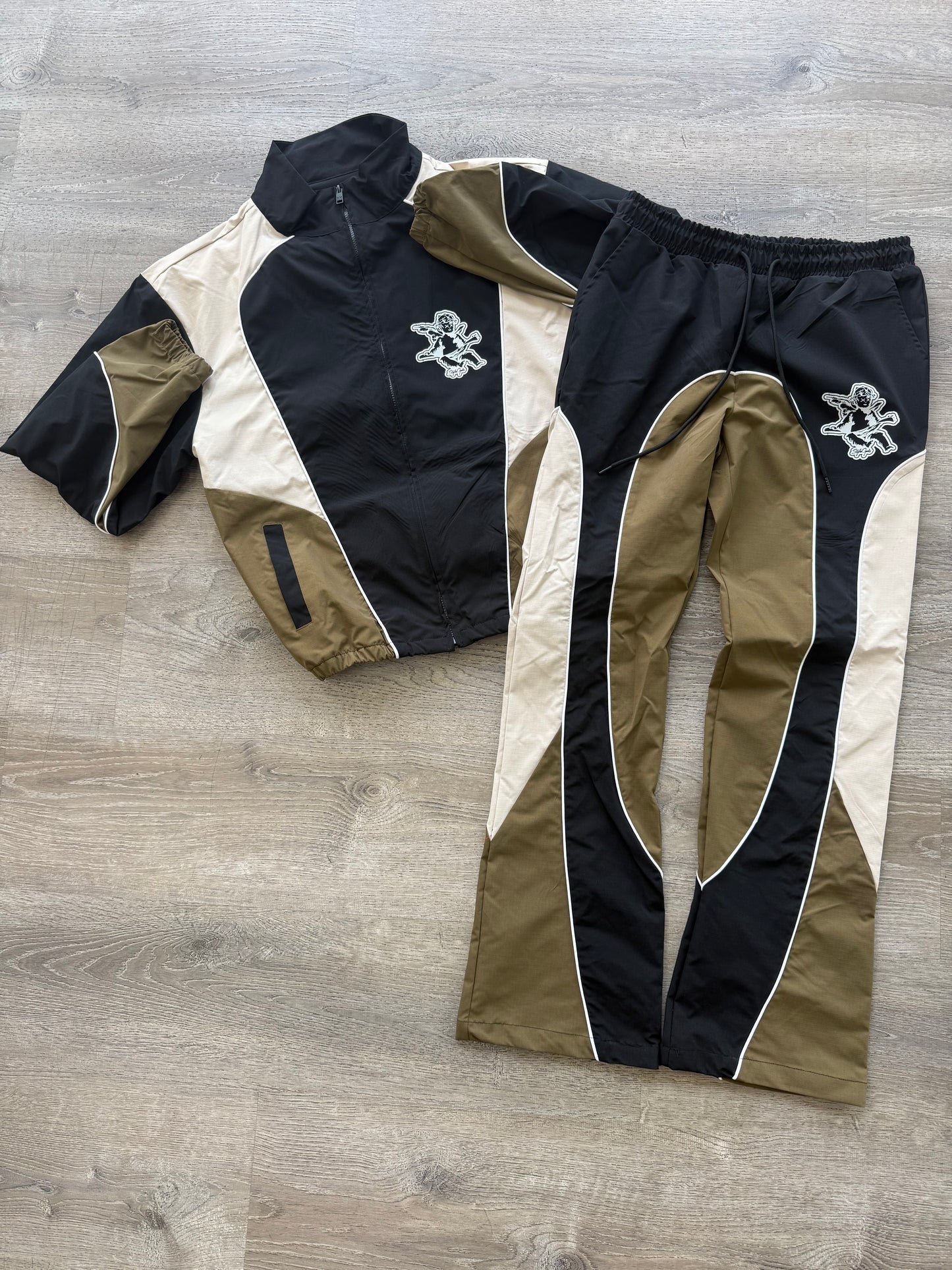 StyleGods Nylon Track Suits - Black \Olive