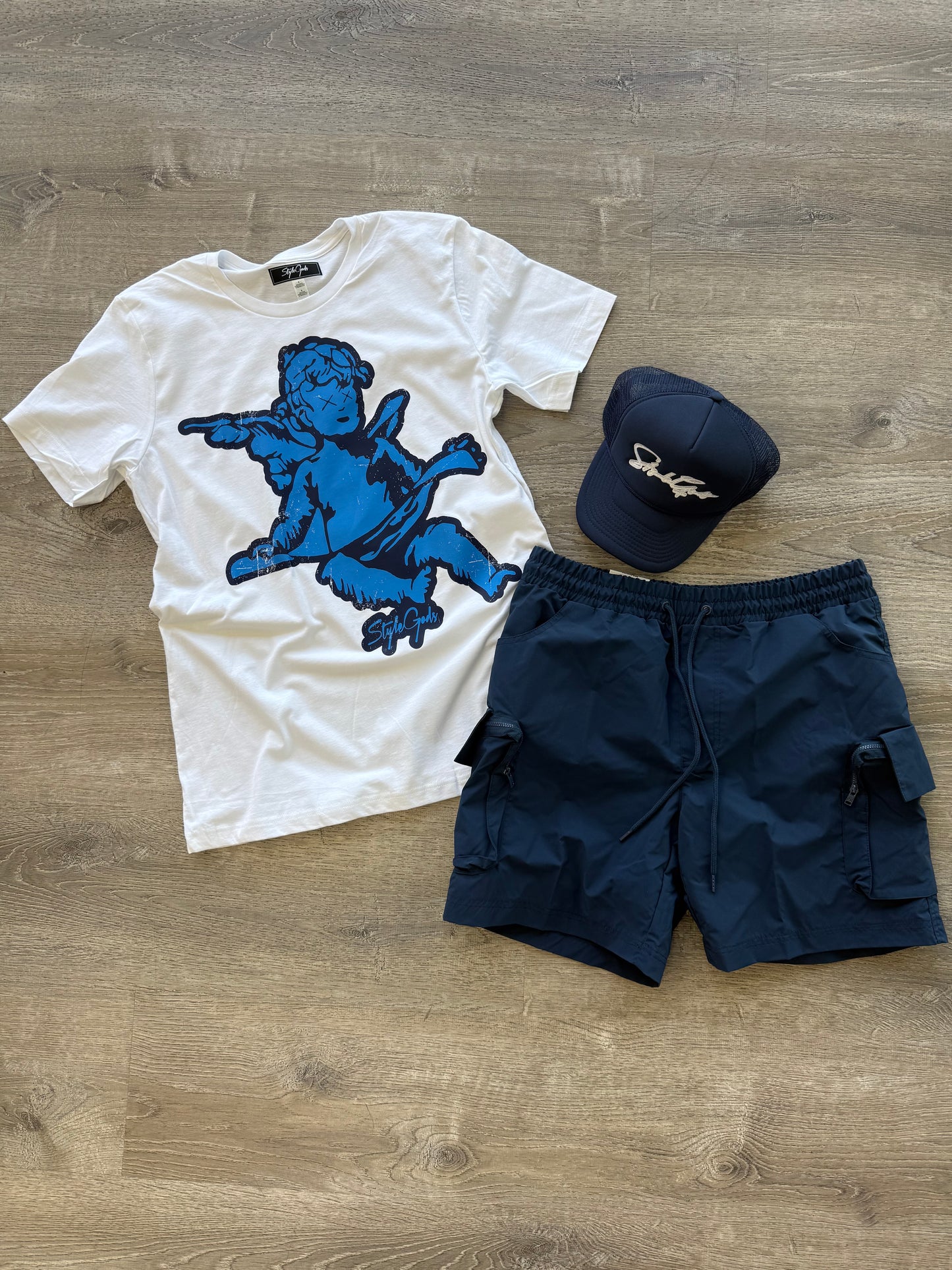 StyleGods Jumbo Angel T Shirt White\Navy\Royal
