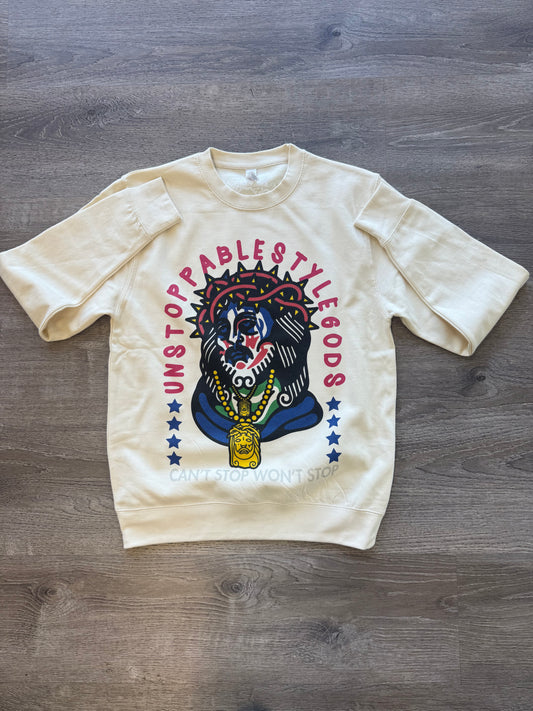StyleGods Jesus Piece Crewneck SweatShirt - Tan