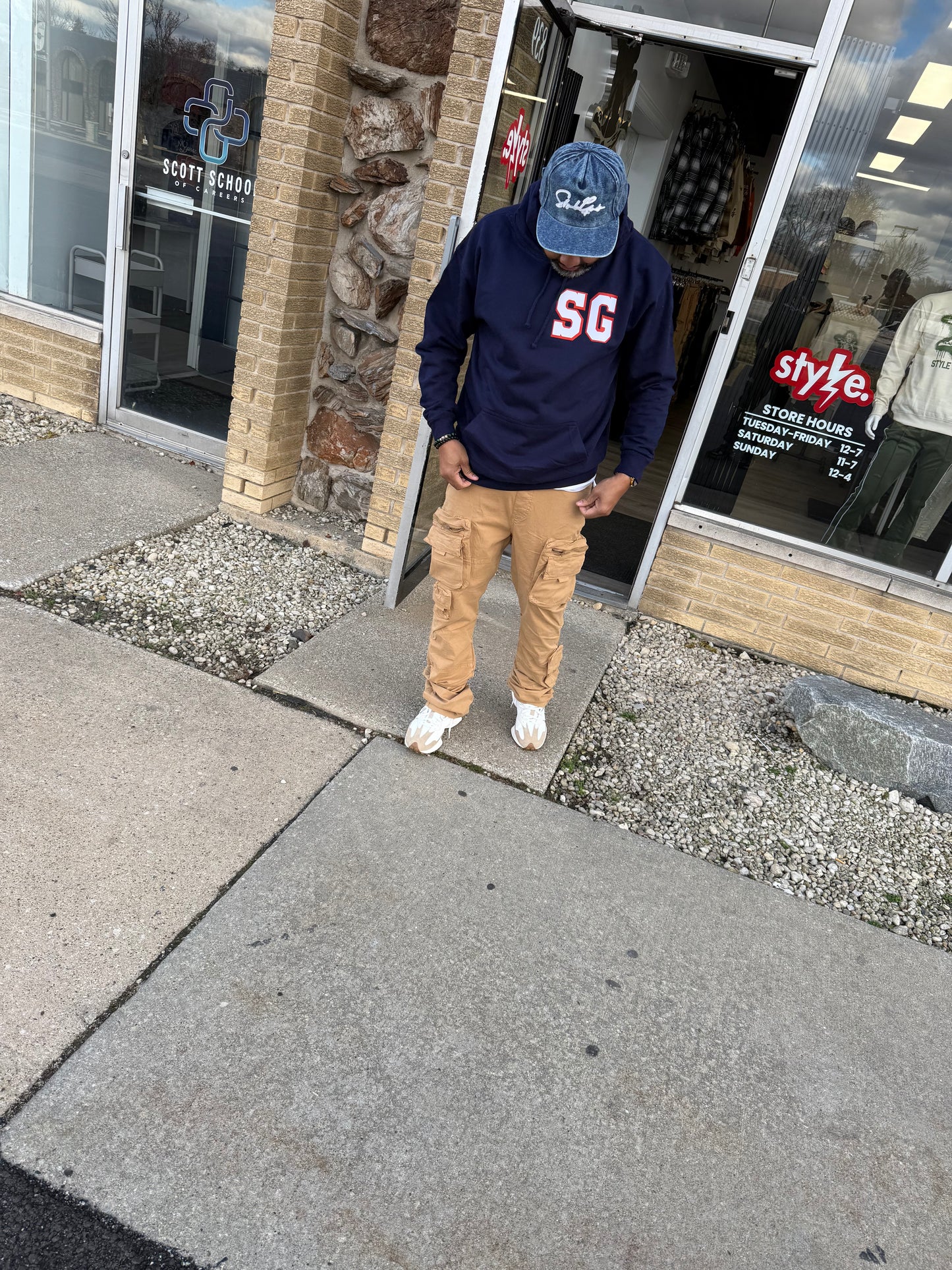 StyleGods Bears Hoodie SweatShirt - Navy\White\Orange