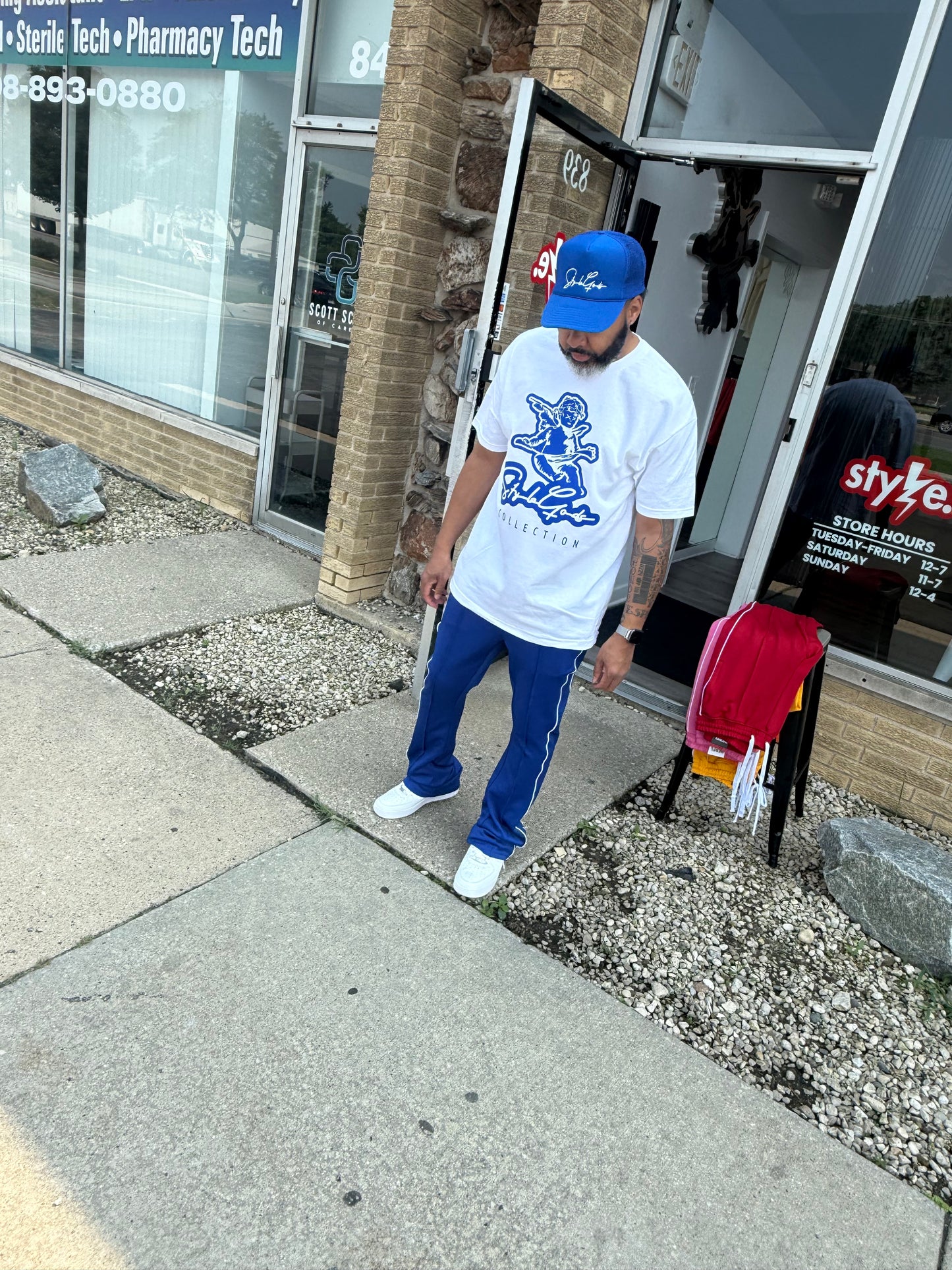 Rebel Minds STACKED Track Pants- Royal
