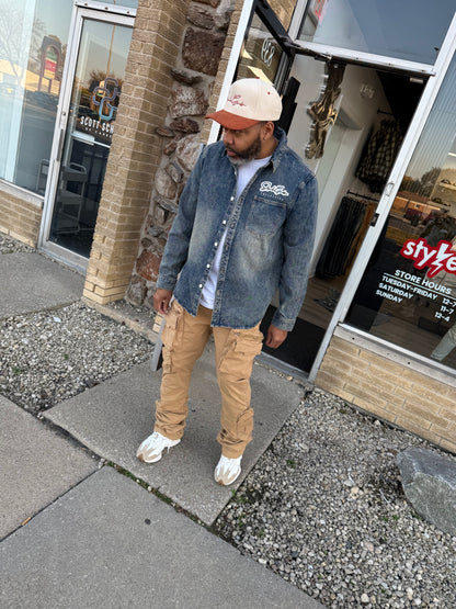 StyleGods Denim Shirt - Blue\White