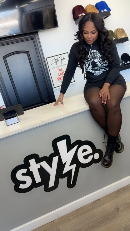 StyleGods Ladies Sweatshirt Dress - Black