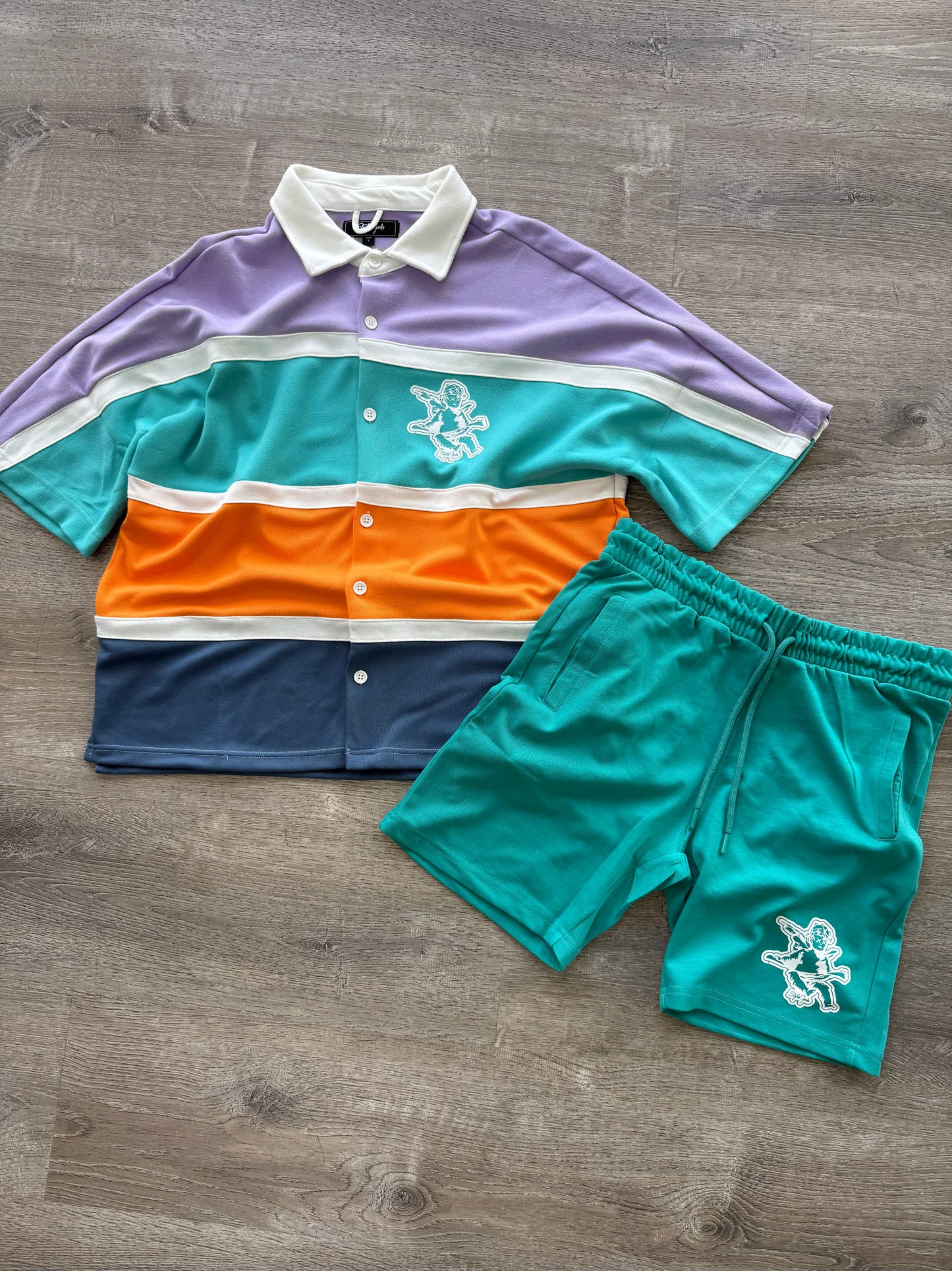 StyleGods Angel Sweat Shorts -  Ocean