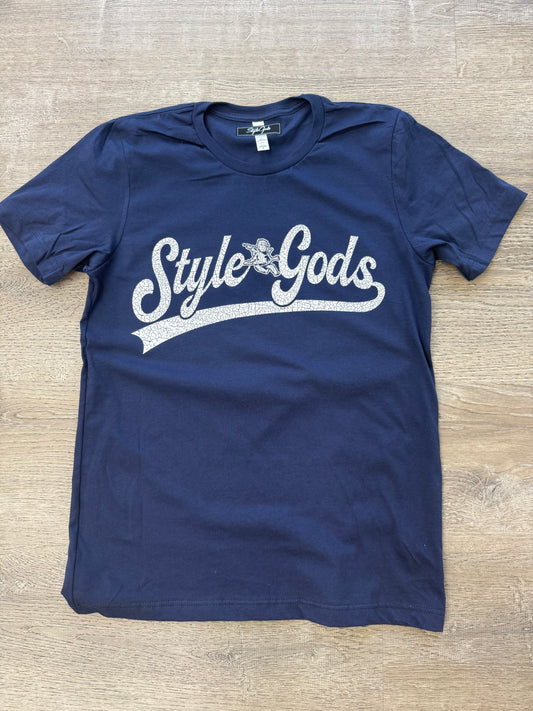 StyleGods Vintage Script Shirt - Navy - Clearance