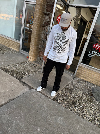 Voyage Studio Rhinestone Stacked Joggers- Black