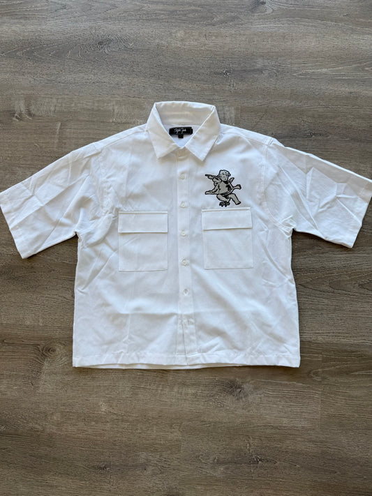 StyleGods Crop Linen Button up- White\Grey\Black