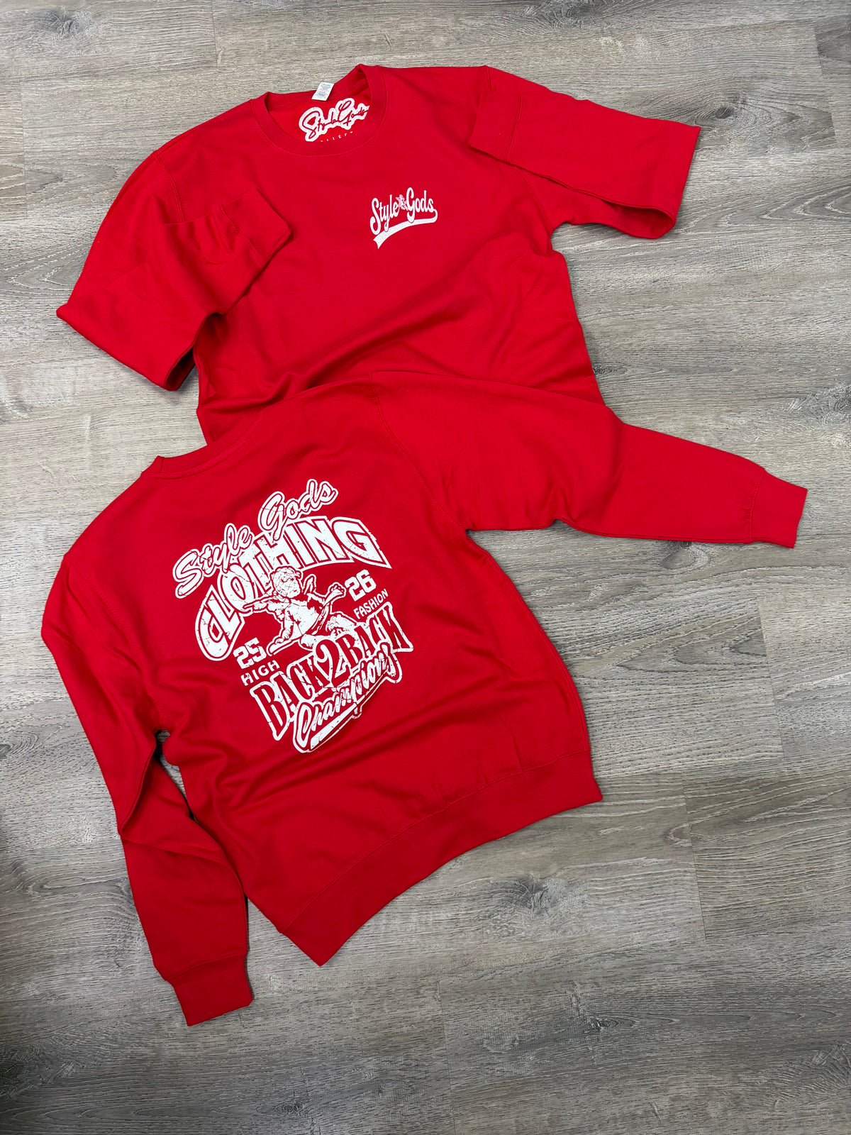 StyleGods Varsity Crewneck - Red\White