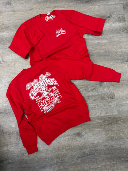 StyleGods Varsity Crewneck - Red\White