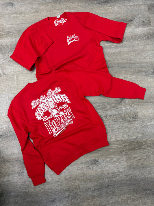 StyleGods Varsity Crewneck - Red\White