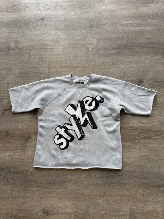 StyleGods Style Fleece Crop - Grey\White\Black