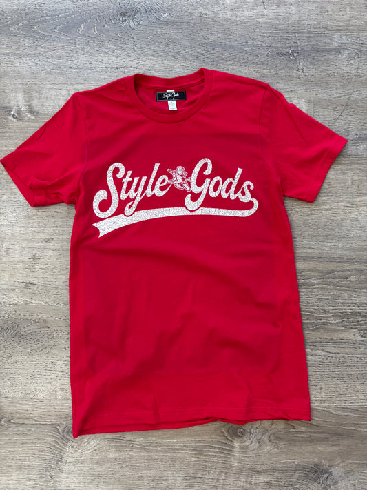StyleGods Vintage Script Shirt - Red - Clearance