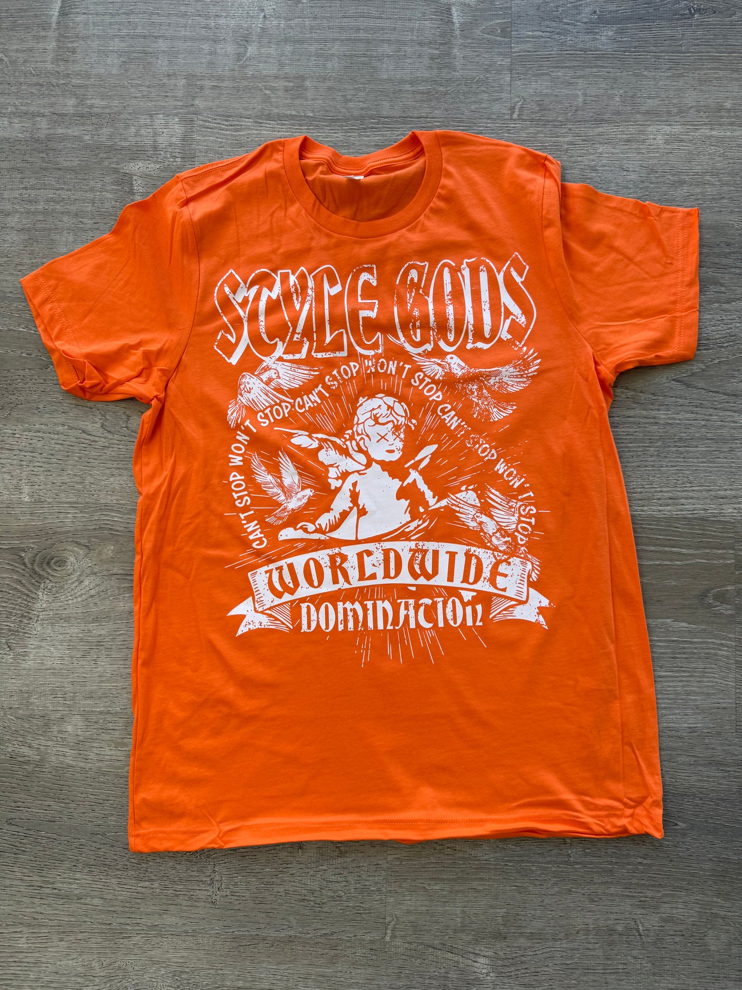 StyleGods World Domination T Shirt Orange\White