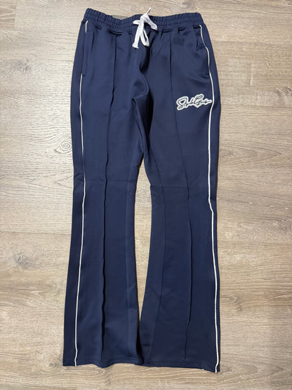 StyleGods Nail Head STACKED Track Pants- Navy