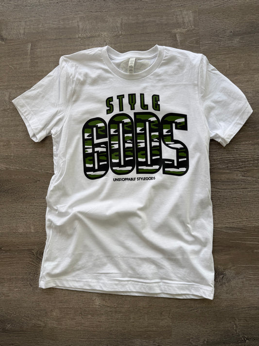 StyleGods Camo Script T Shirt White\Camo