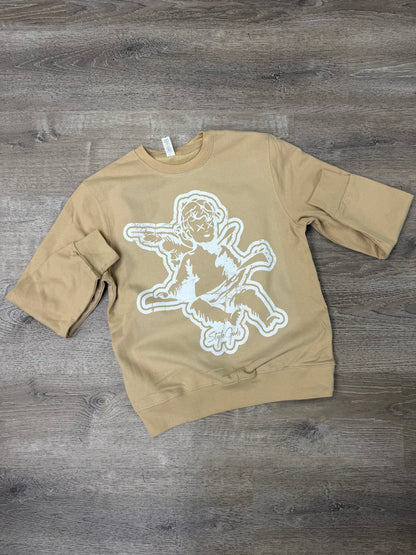 StyleGods Jumbo Angel Crewneck Tan