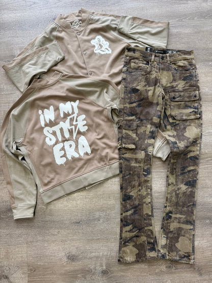 StyleGods Style Track Jacket - Olive\Tan\White