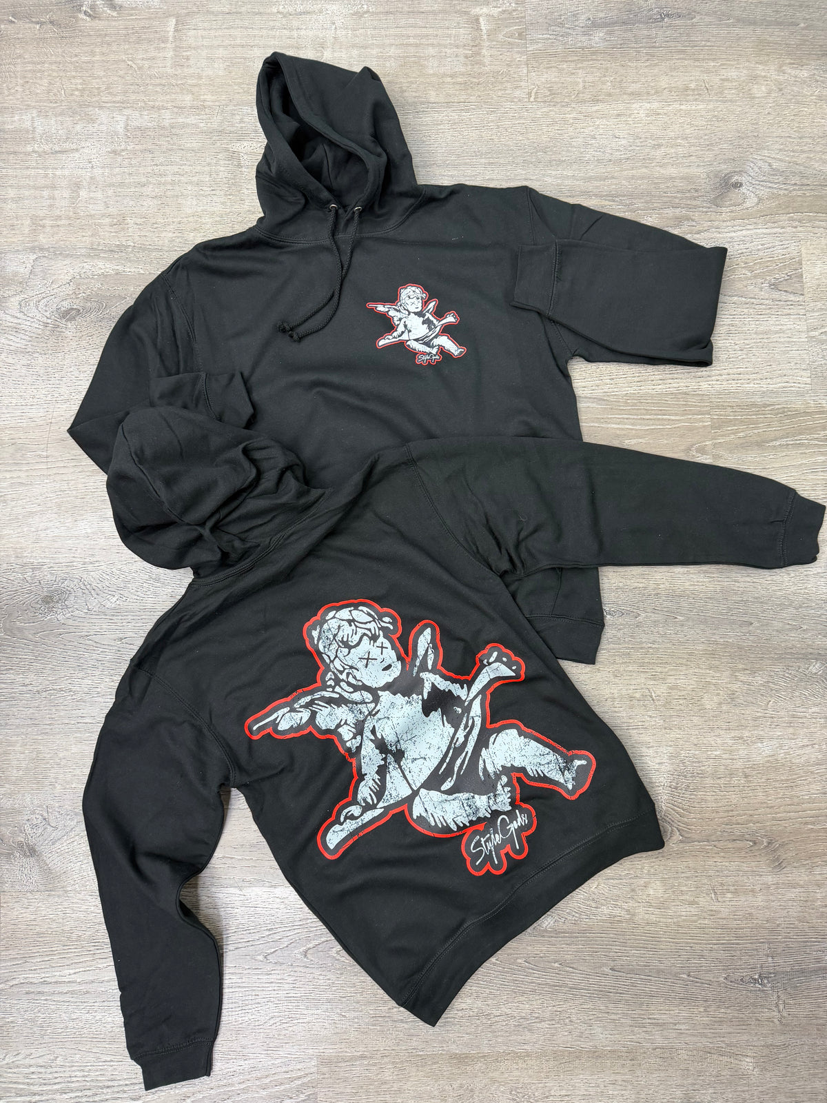 StyleGods Jumbo Angel Hoodie Sweater Black\Red\Grey