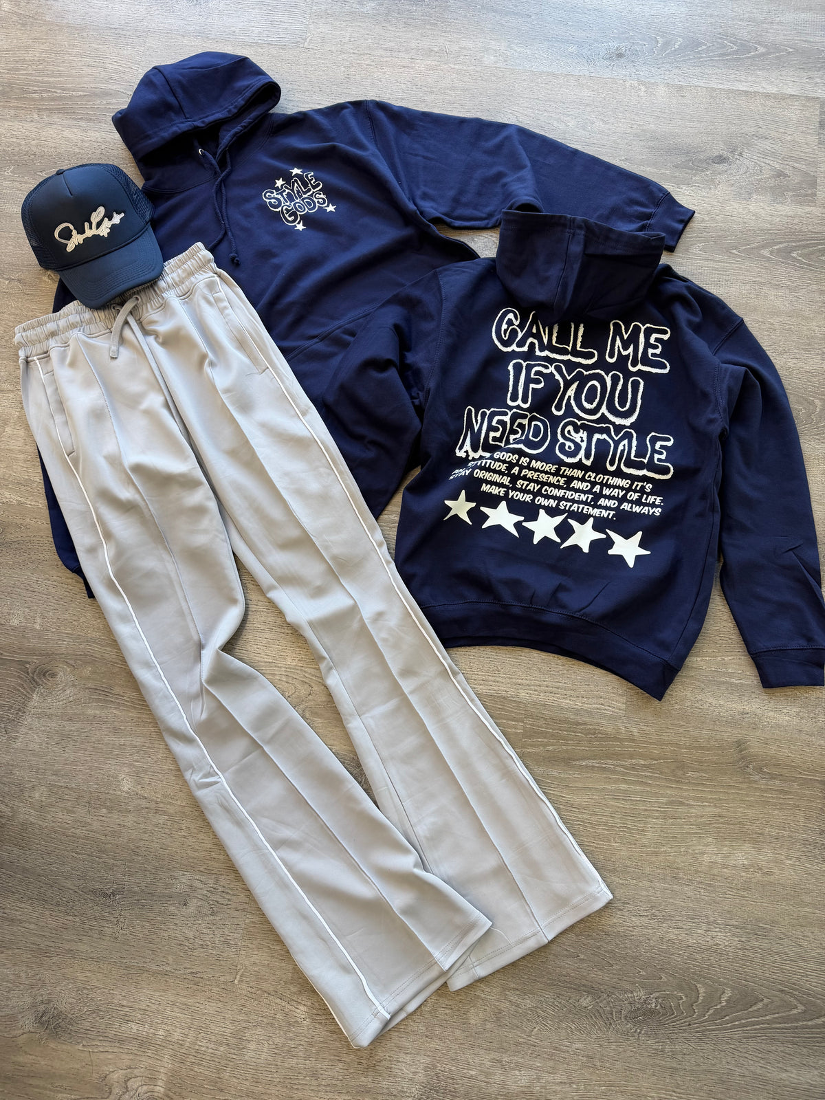 StyleGods Call Me StyleGod Hoodie Sweater Navy\White