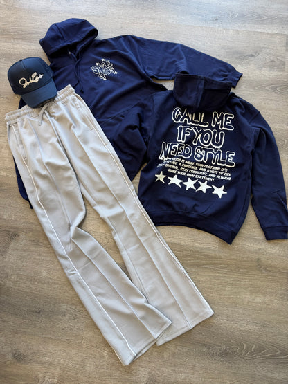 StyleGods Call Me StyleGod Hoodie Sweater Navy\White