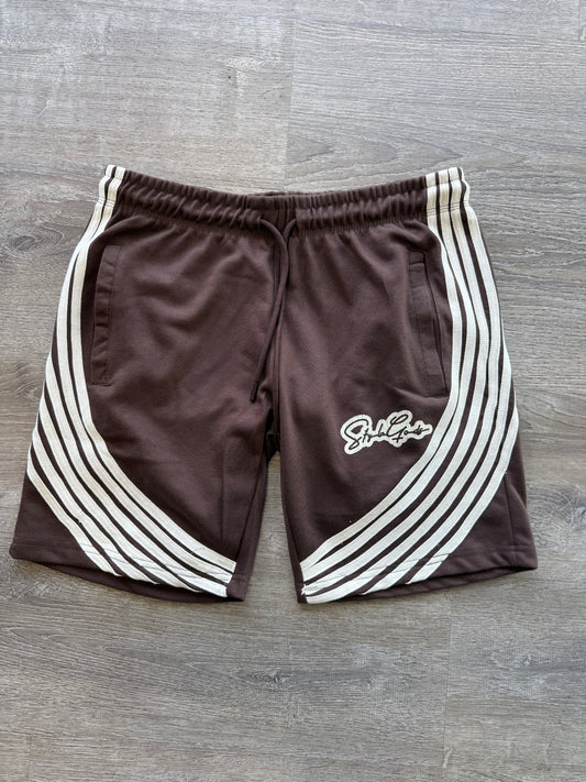 StyleGods Fleece 6 Stripe Short  - Brown