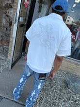 StyleGod Angel White Crop Button up Shirt - Nailhead