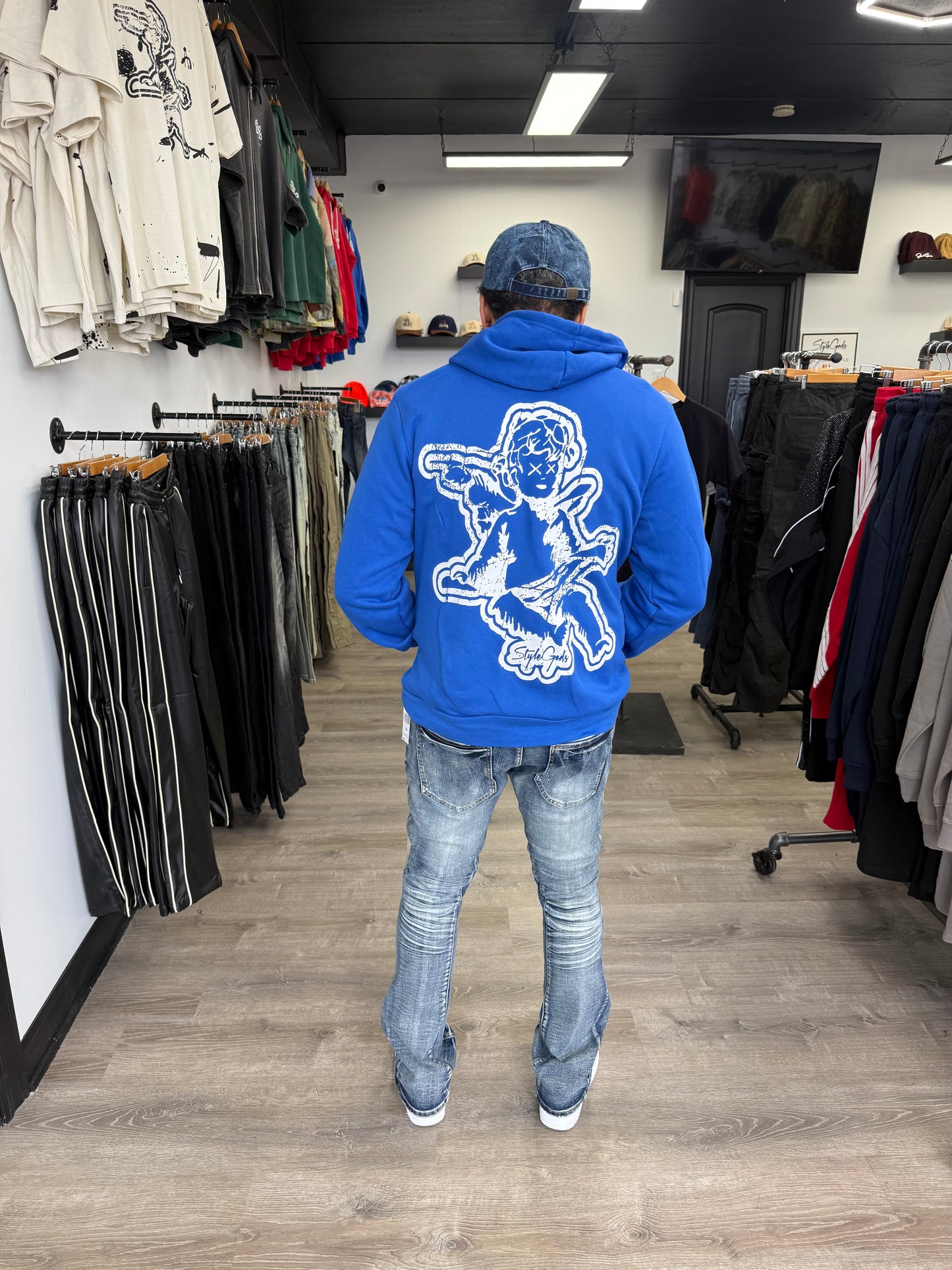 StyleGods Zip UP Angel Hoodie SweatShirt  - Royal