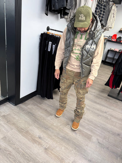 StyleGods Angel Bubble Hoodie Vest - Olive