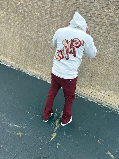 StyleGods Style Hooded SweatShirt - Tan\Maroon