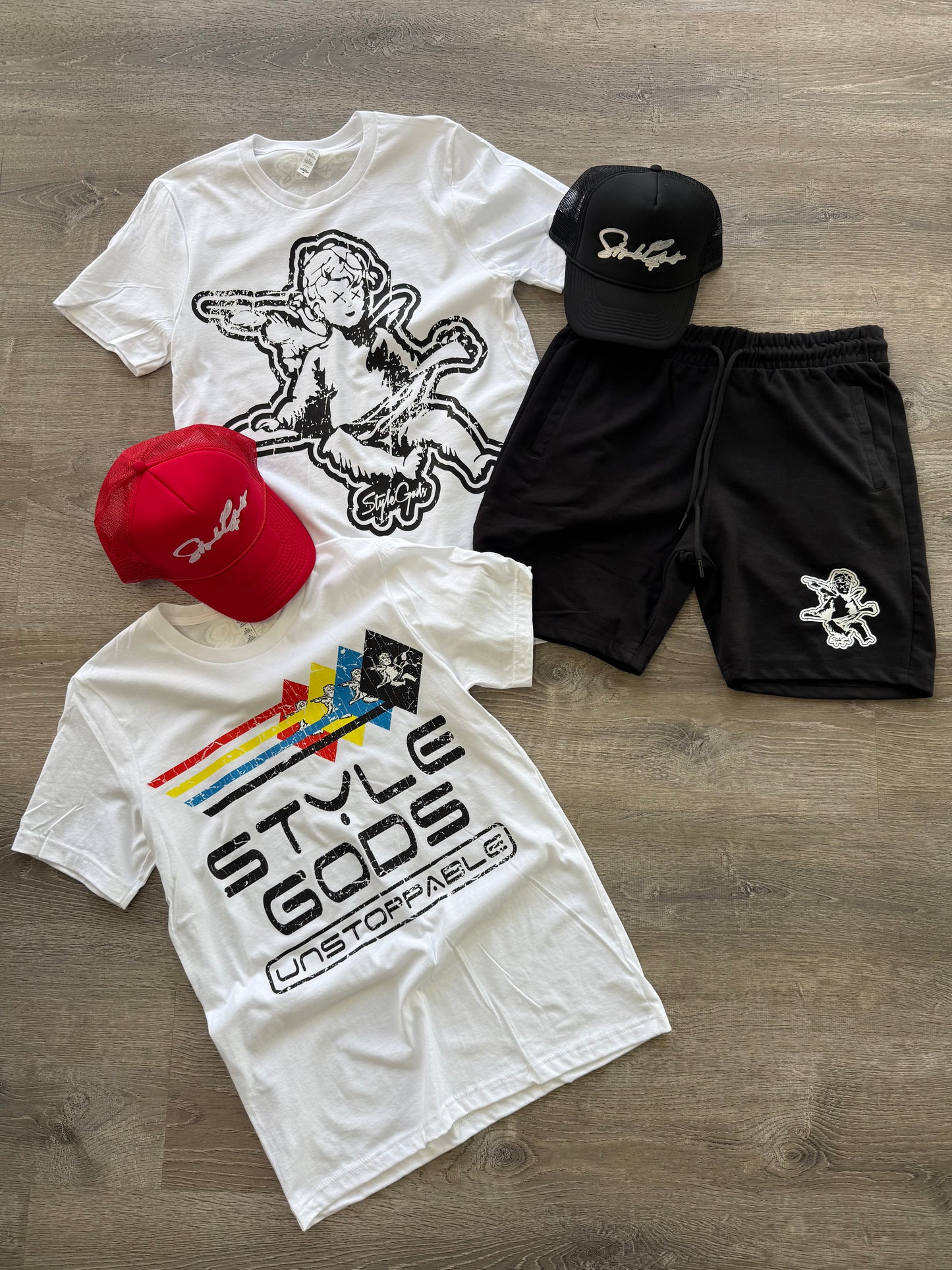 StyleGods Angel Sweat Shorts - Black