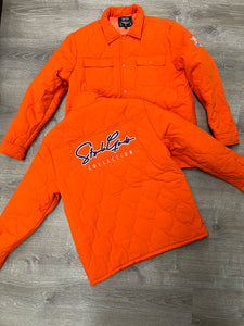 StyleGods Style Script Quilted Jacket - Orange/White/Navy