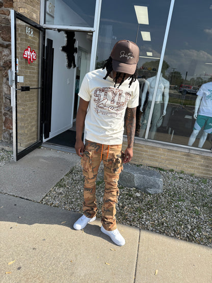 StyleGods Style Collection Bandana T Shirt - Tan\Brown