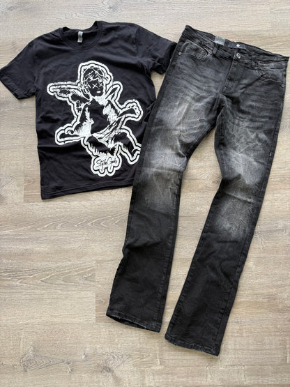 StyleGods Jumbo Angel T Shirt Black\White