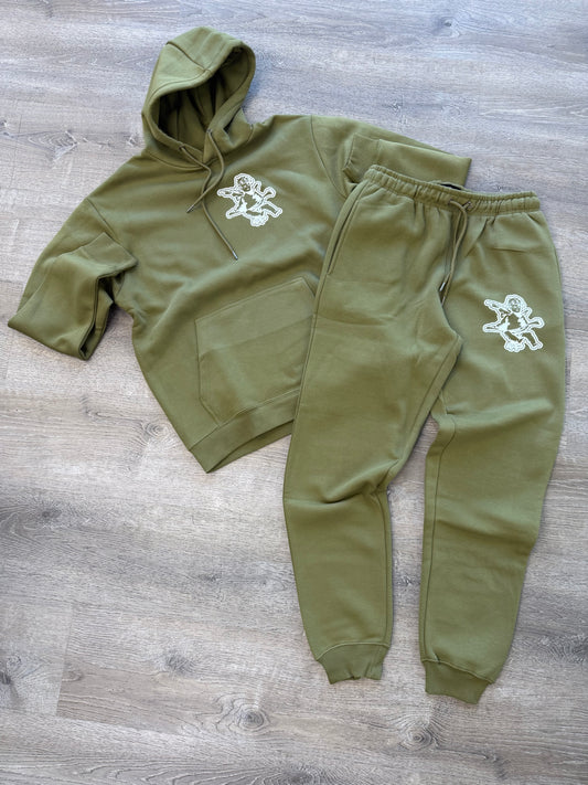 StyleGods Pullover Jogging Suit Olive