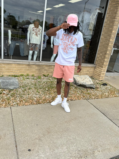 StyleGods Angel T Shirt - White\Dusty Pink
