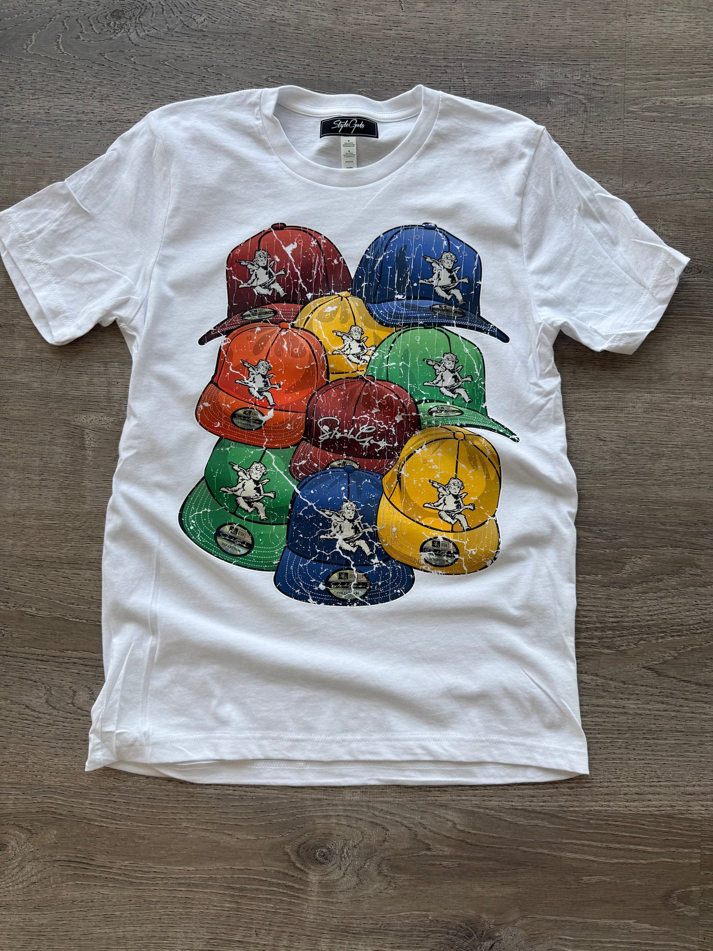 StyleGods Mad Hat T Shirt White \Mulit