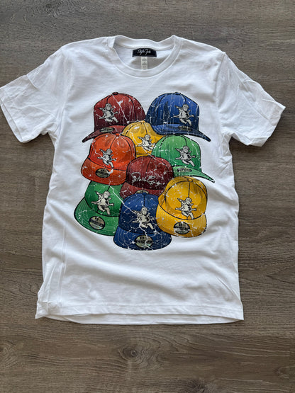 StyleGods Mad Hat T Shirt White \Mulit