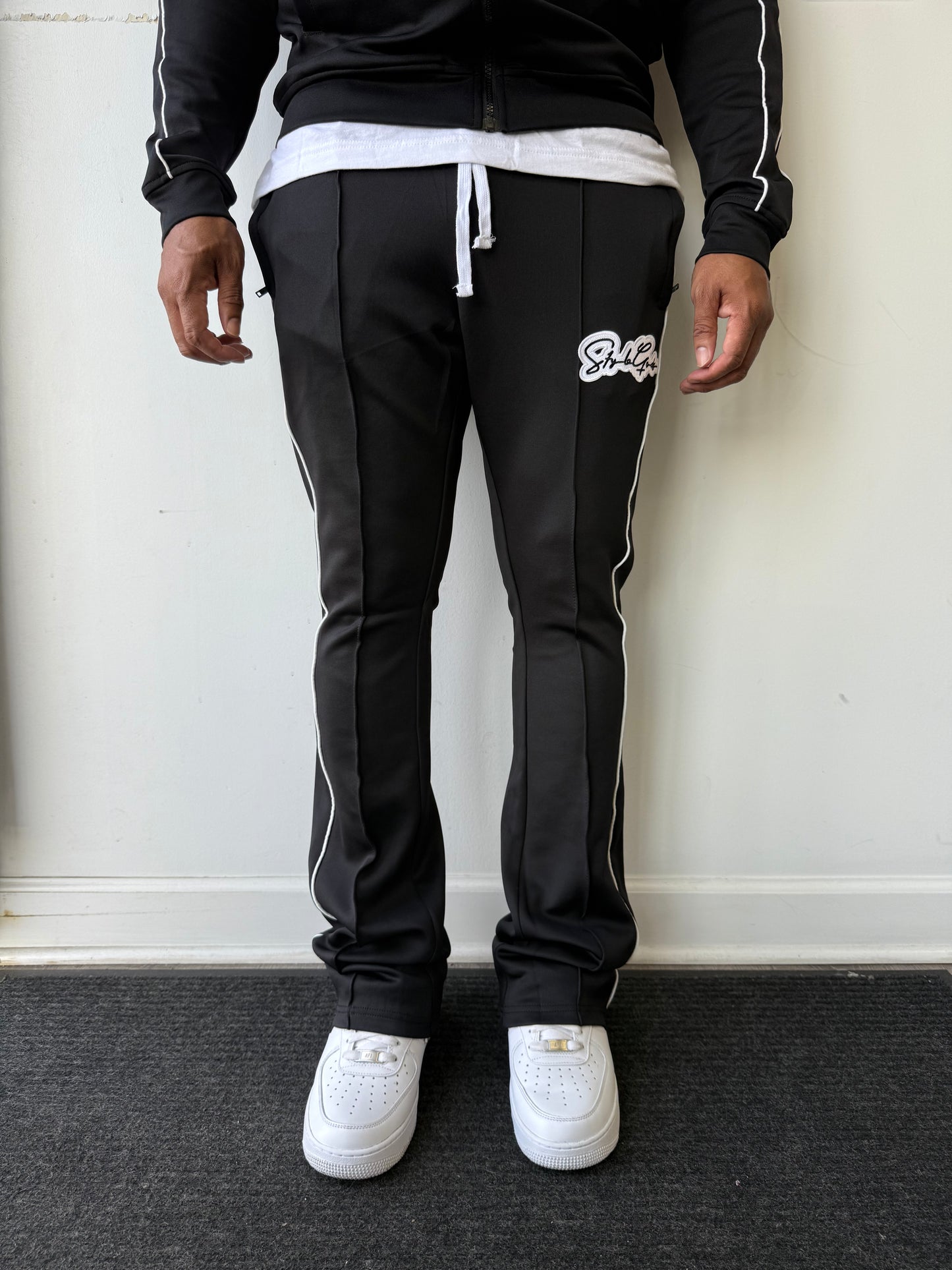 StyleGods Signature STACKED Track Pants- Black