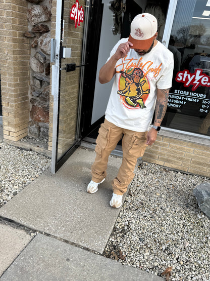 StyleGods Air Brush Angel T Shirt - Vintage Tan
