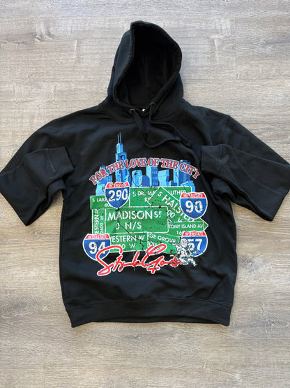 StyleGods City Hooded SweatShirt - Black Multi