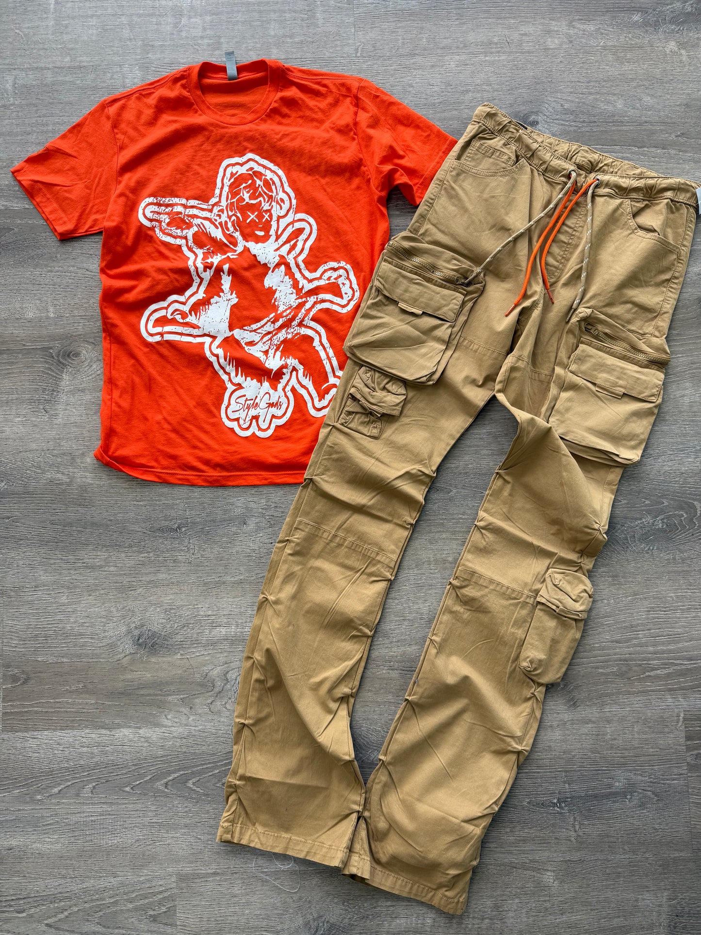 StyleGods Jumbo Angel T Shirt Orange\White