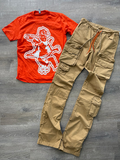 StyleGods Jumbo Angel T Shirt Orange\White