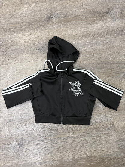 StyleGods Ladies Zip Up Hoodie Only (Matches Jogging Pants) - Black\White