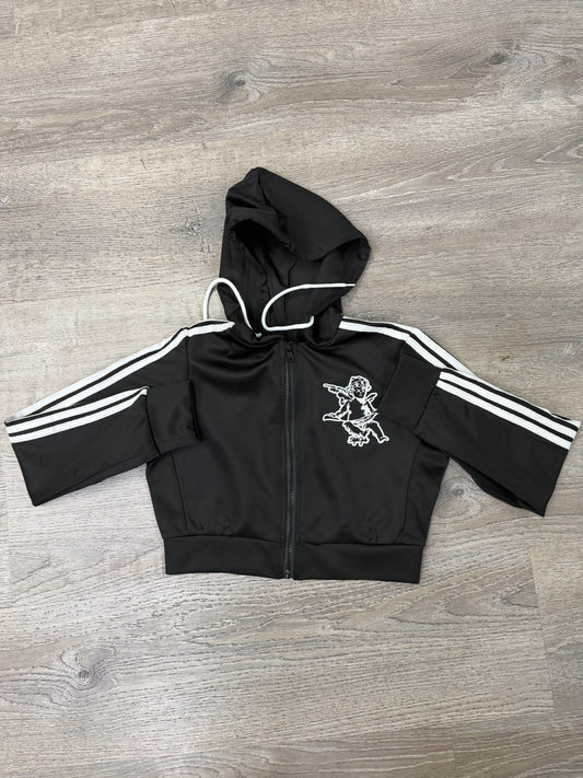 StyleGods Ladies Zip Up Hoodie Only (Matches Jogging Pants) - Black\White