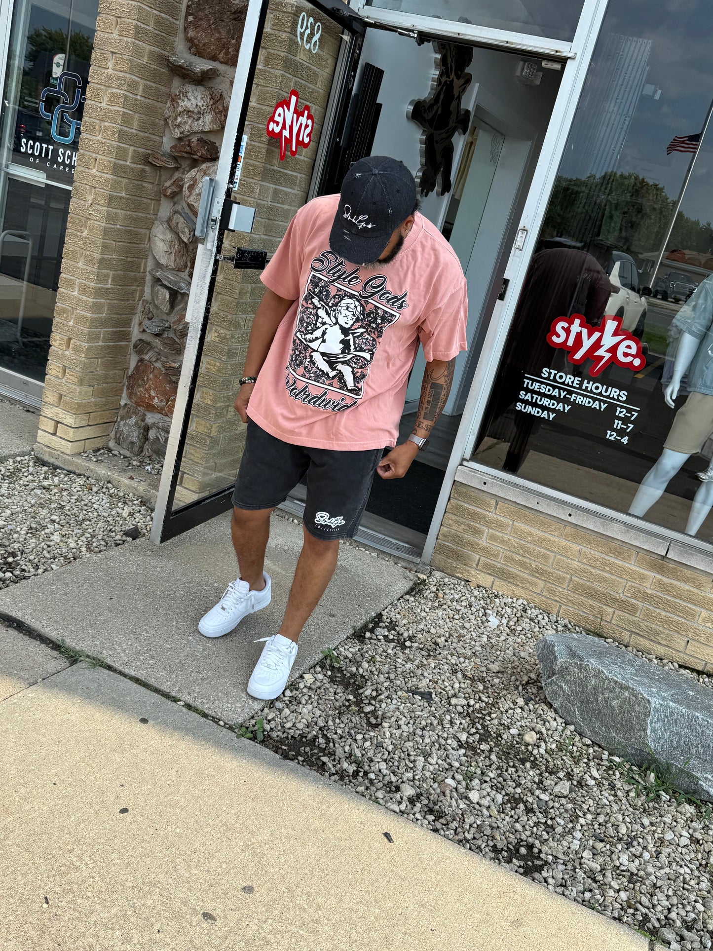 StyleGods Angel Paint T Shirt -  Mauve\White\Grey\Black