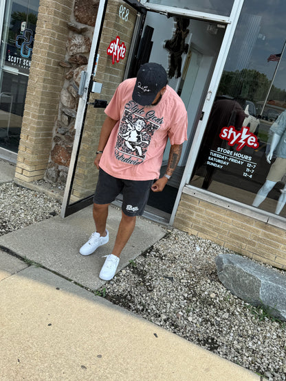StyleGods Angel Paint T Shirt -  Mauve\White\Grey\Black