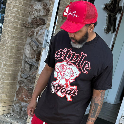 StyleGods Umbrella T Shirt -  Black\White\Red